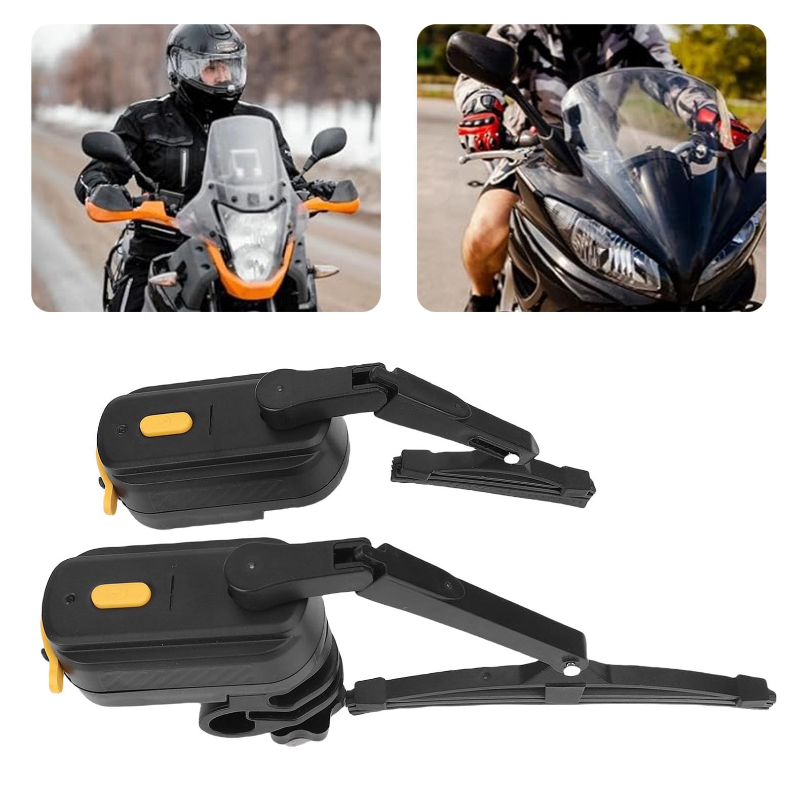 Fockety Tergicristallo per il Casco Motociclistico, 2 velocità 1200 MAh Waterproof Helmet Wiper Compatibile con la Maggior Parte della Visiera Universale con Staffa Telescopica