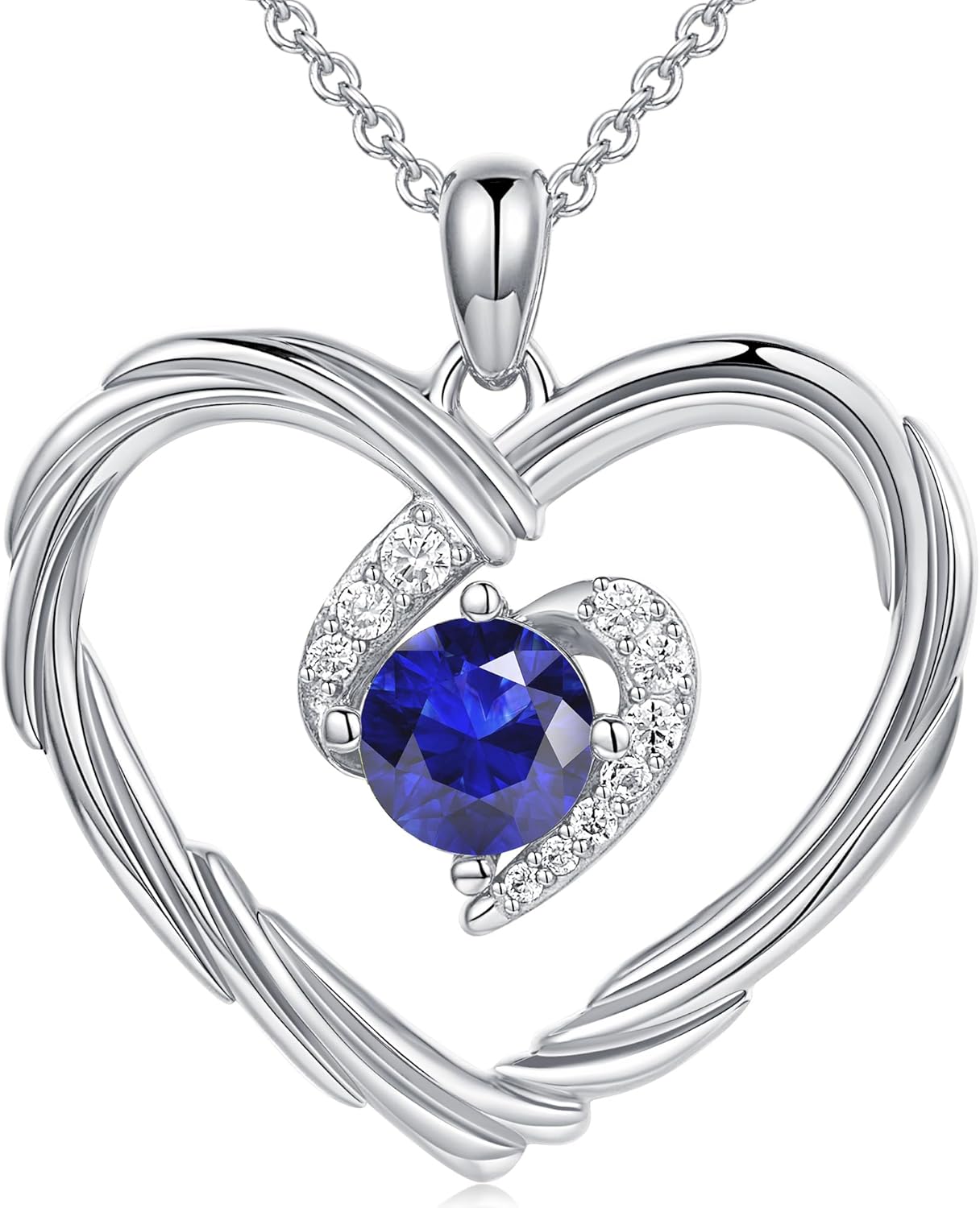 G&GEMSJEW 18K Gold Heart Birthstone Necklaces for Women, S925 Sterling Silver Jewelry Birthday Gifts for Women Wife Girlfriend Mom, Anniversary Christmas Valentines Gifts