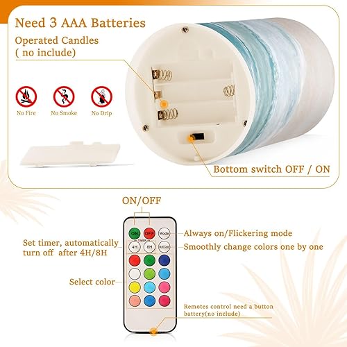 Vista 136 de Velas parpadeantes sin llama, velas LED moradas de mariposa lavanda con temporizador remoto, juego de 2 velas a pilas para San Valentín, boda