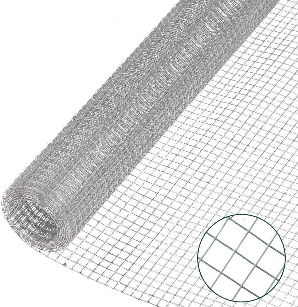 1/2-Inch Square Mesh Welded Wire Hardware Cloth 19 Gauge Galvanized Fence 36 in.x100 ft. for Chicken/Rabbit Coop Garden Fence Poultry Fence Tree Guards