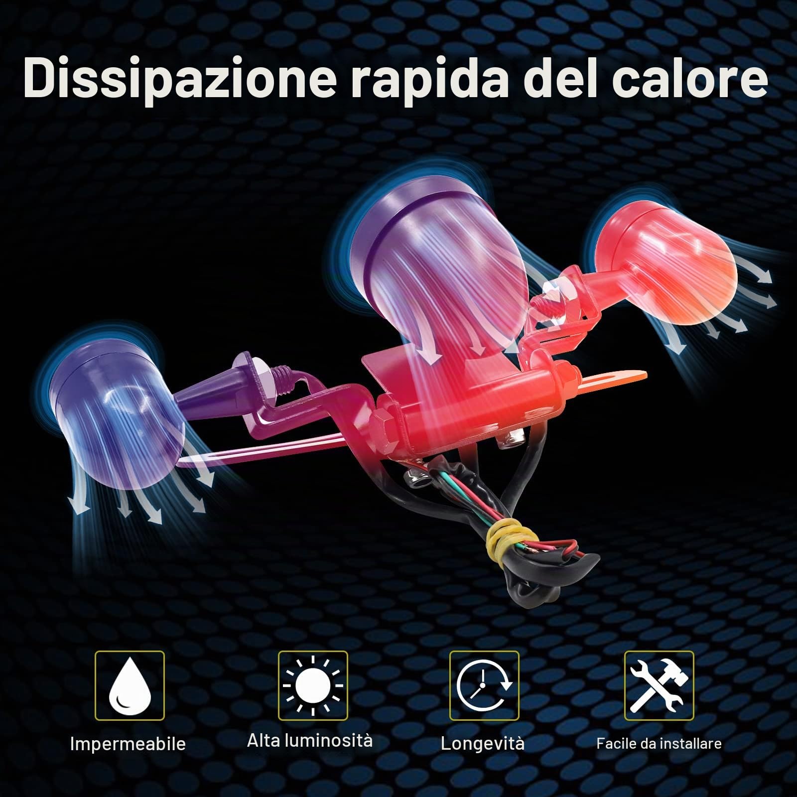 Biqing [3 in 1] Fanale Posteriore Moto,12V Universale Frecce LED Luce di Stop Integrata Indicatori di Direzione con Staffa Targa Nero