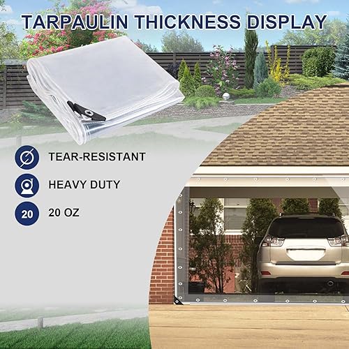 Miniatura 7 de Cortina transparente para exteriores, 20 onzas, cortina de PVC Vinly para exteriores, cortina resistente a la intemperie, para pérgola, porche,