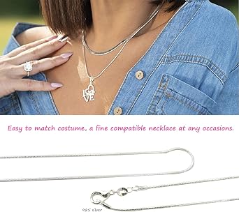 5 Pack Necklace Chain 925 Sterling Silver Necklace Snake Chains Bulk for Jewelry Making, 1.2 mm 22 Inch