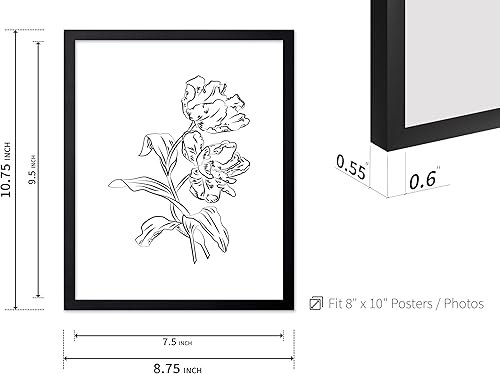 Miniatura 660 de Poster Master Póster de peonías – Estampado de flores retro – Ilustración floral – Ilustración en blanco y negro – Diseño de línea y abstracto –