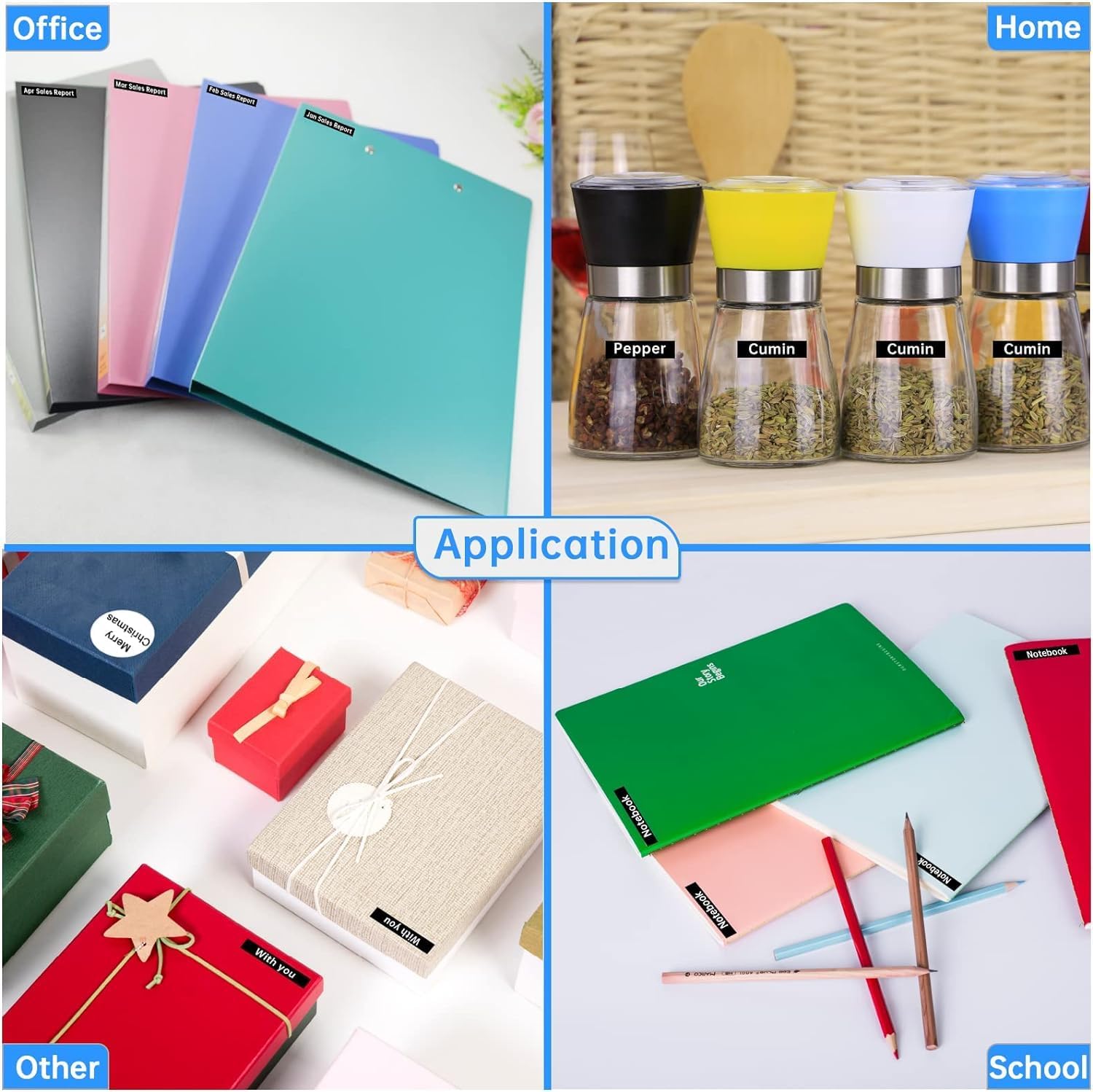 Unismar TZe-335 Compatible for Brother Ptouch 12mm 0.47 Laminated White on Black Label Tape TZ335 TZ Tape Work for Label Maker PTD220 PTD200 PTD210 PTD400 PTH100 PTH110 PT1280, 1/2'' x 26.2', 4-Pack - Image 7