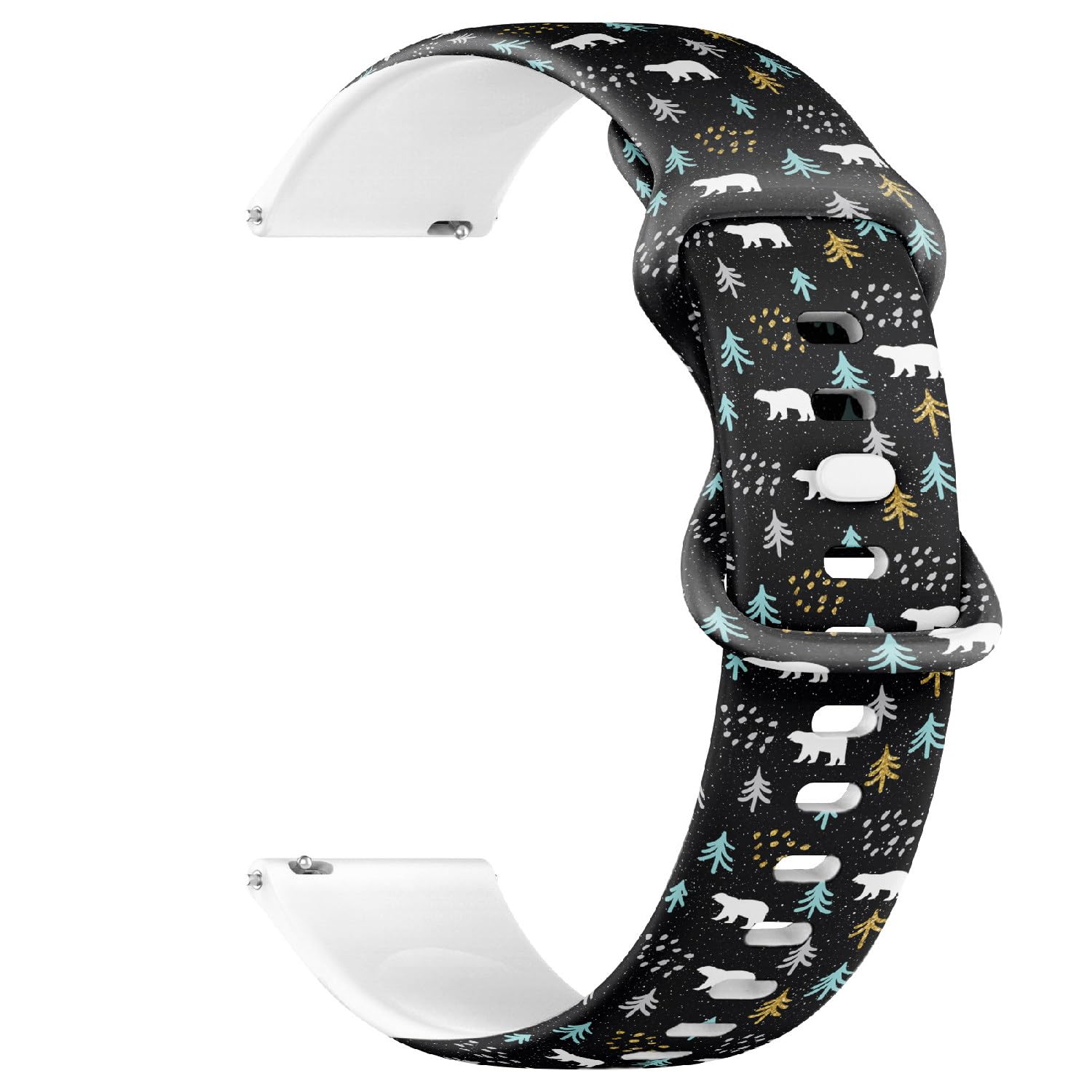 Compatible with Garmin Forerunner 245/245 Music, Forerunner 645/645 Music, Forerunner 55, 20 mm Replacement Sport Watch Band (Polar White Bear Spruce) Silicone Soft Strap Bracelet