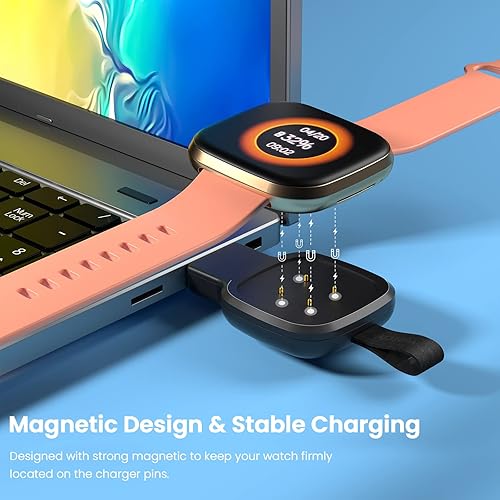 Miniatura 3 de LVFAN Cargador para Fitbit Sense y Versa 3, cargador inalámbrico de repuesto de cable de carga, cargador portátil para reloj inteligente Fitbit