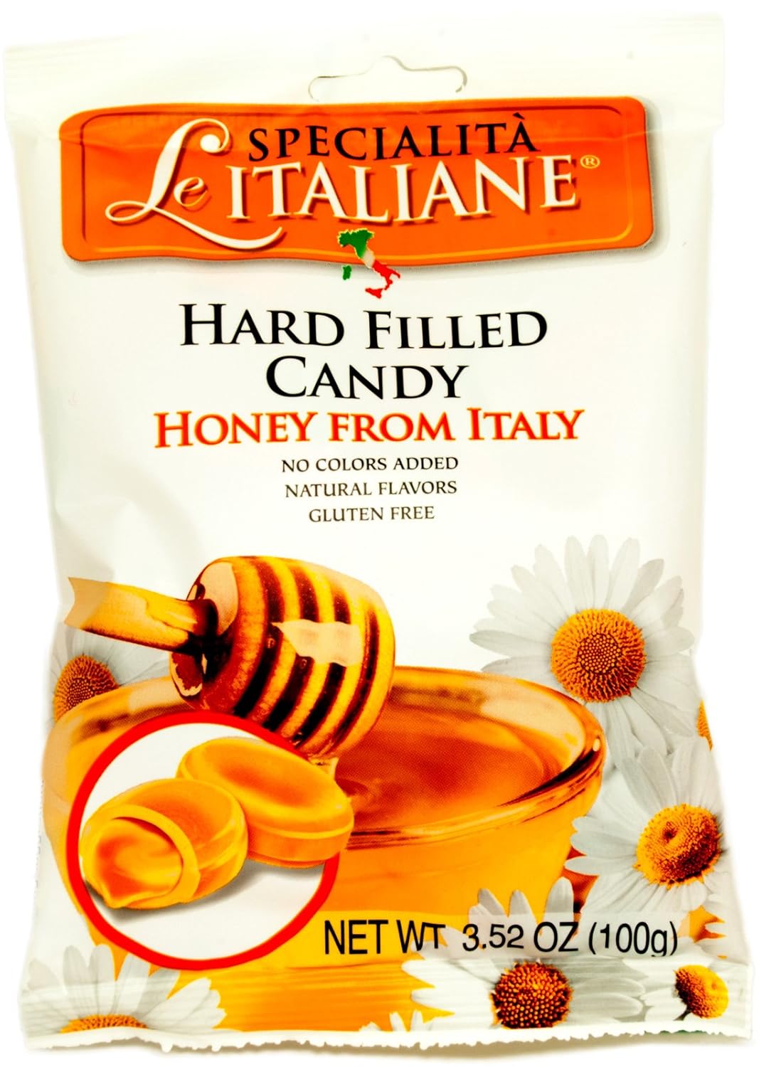 Serra Le Italiane, Italian Natural Hard Candy Filled With Honey From Italy, 3.5 oz (Pack of 3)