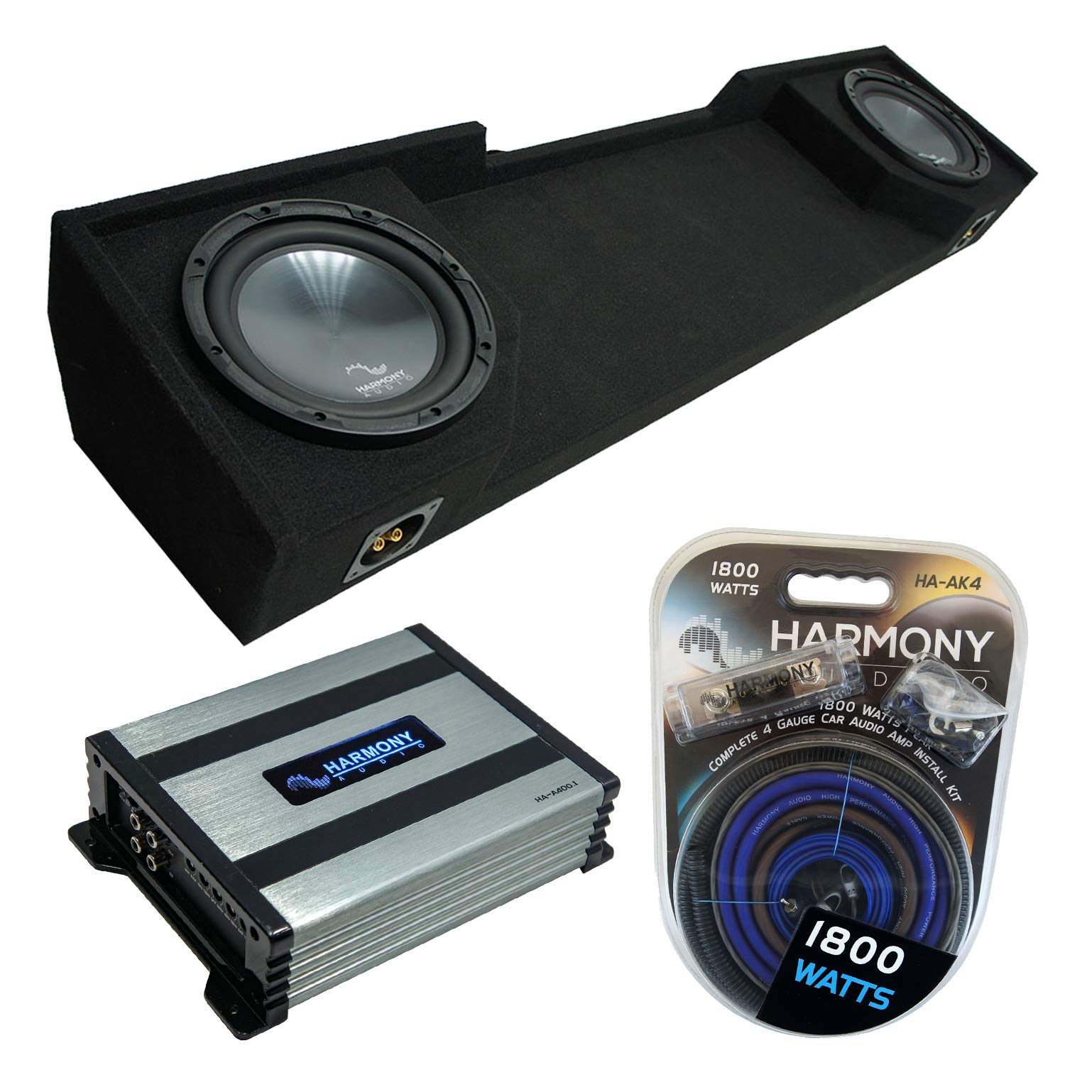 Harmony Audio Compatible with 1988-1998 Chevy CK Silverado Extended Cab Truck Harmony Bundle R104 Dual 10