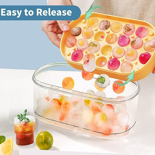 Miniatura 3 de Kireina Bandejas para cubitos de hielo, de silicona de fácil liberación y círculo flexible, para hacer cubitos de hielo, certificado LFGB y libre de