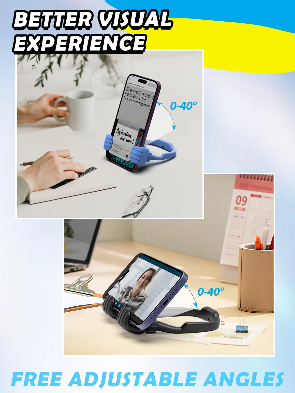 Valentines Day Gifts for Teens Boys Kids Him Men Ideas: 2 Pack Thumbs Up Lazy Phone Stand Cell Phone Holder Gifts for Girls Teenage Son Her Women Wife Adults Funny Cool Gadgets Easter basket stuffers