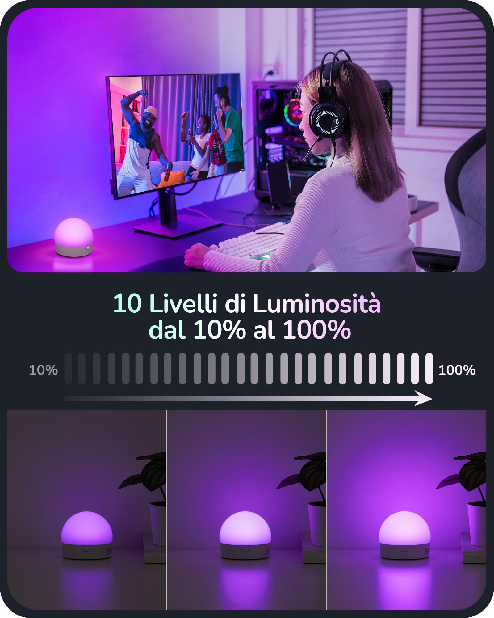 VARICART Lampadina RGB E27 10W, Cambiare Colore Lampadina LED con Telecomando, Bianco Caldo 3000K Dimmerabile Edison Lampadine Colorate - 12 Colore, Funzione Memoria e Timer, 100W Equiv. (1 Pezzi