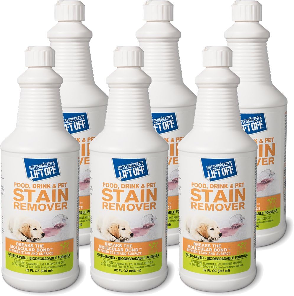 Motsenbocker's Lift Off 40503-6PK 32-Ounce Food, Beverage and Pet Stain Remover Spray Great as a Pre-Wash Laundry Treatment and Eliminates Tough Stains Water-Based, Pack of 6