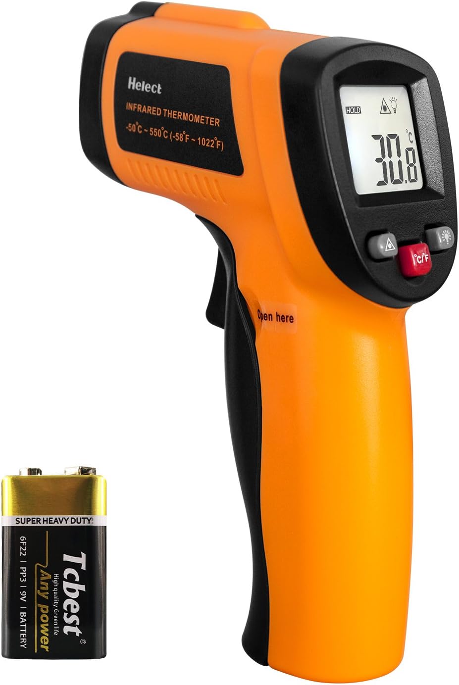 Infrared Thermometer, Helect Digital Laser Infrared Thermometer Pyrometer (-50 °C to 550 °C) with LCD Lighting