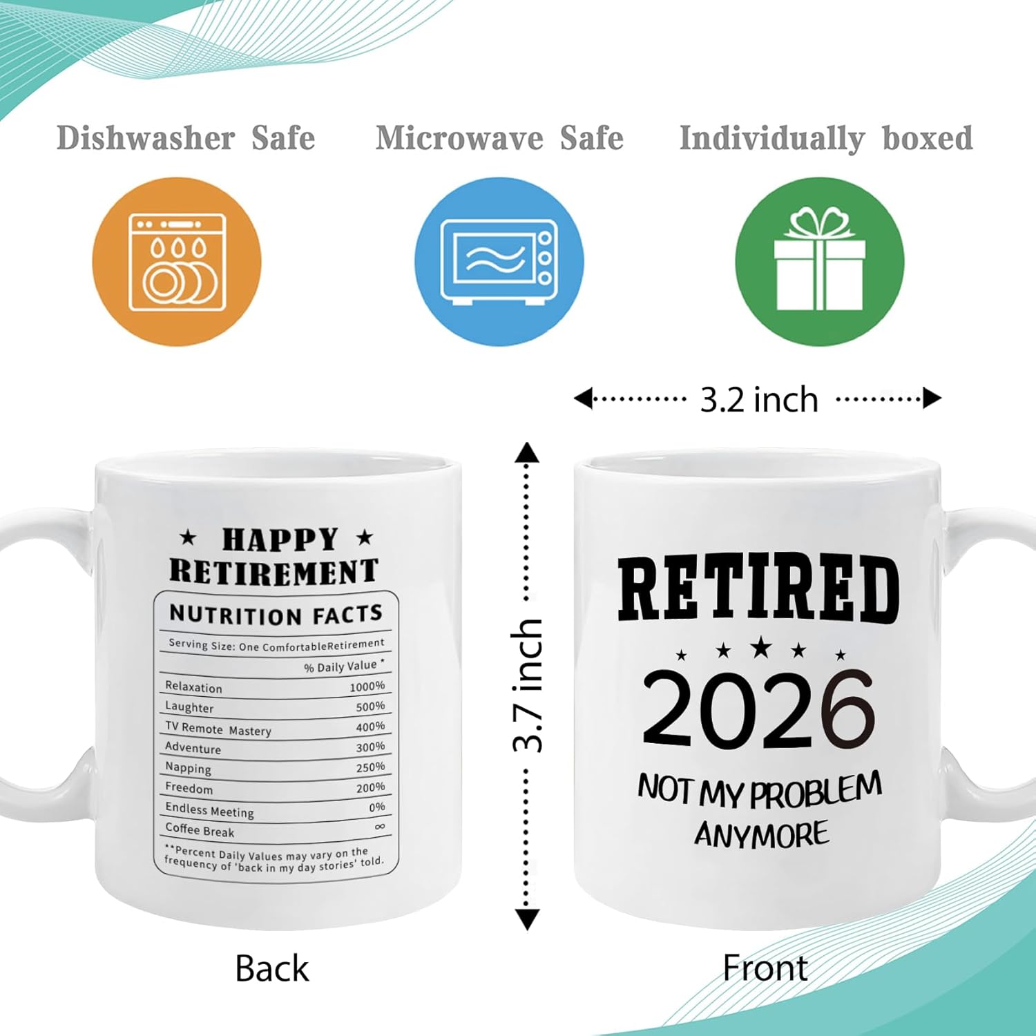 Retirement Gift for Men Women, Retired Not My Problem Anymore Coffee Mug, Unique Going Away Present for Boss Coworker Farewell Goodbye Gift, Novelty Ceramic Mug 11 Oz -44 - Image 3
