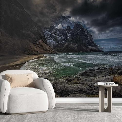 Peel and Stick Walpaper Seaside Papel Tapiz para Cocina Landscape Tv Background Liven Up Space (W) 59" X(H) 48"