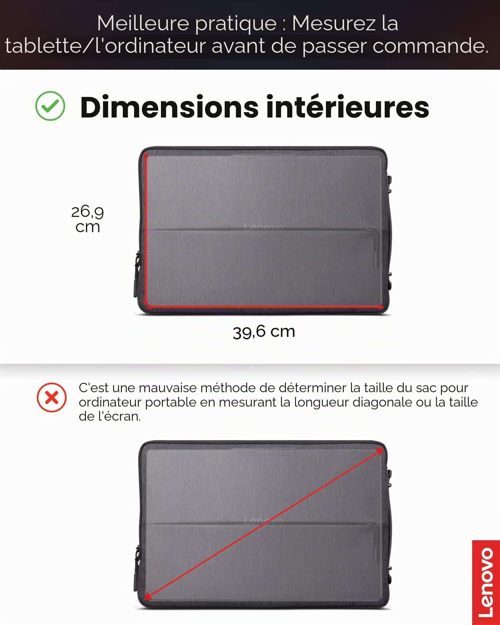 Lenovo GX40Z50942 Sacoche d'ordinateurs Portables 39,6 cm (15.6") Housse Gris