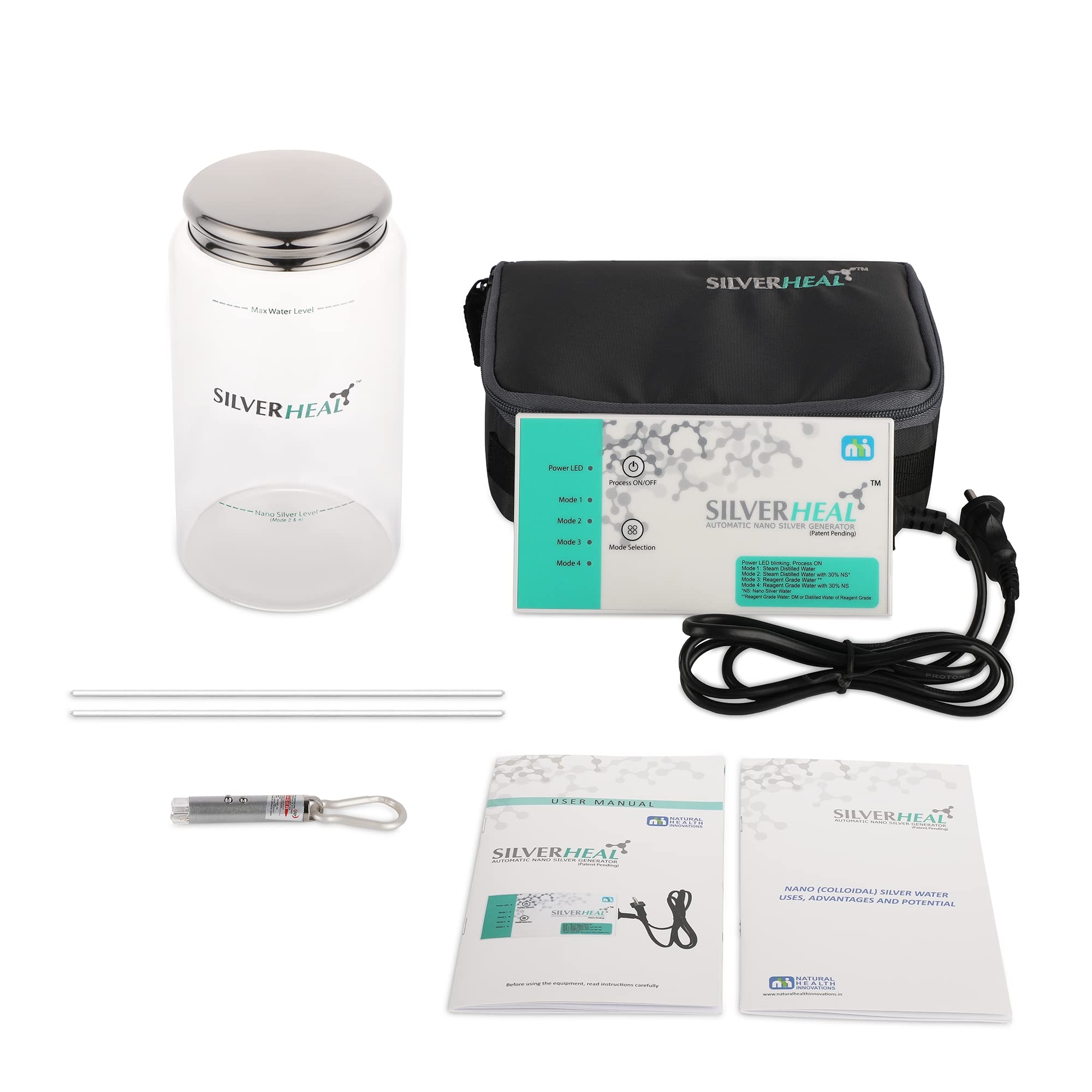 Automatic Colloidal Silver Water Generator Kit – DIY Home True Colloidal Water Maker 20 Ppm, With 99.99% Pure Silver Electrodes, Antimicrobial & Anti-Inflammatory, Auto-Shutdown, Makes Clean Solution