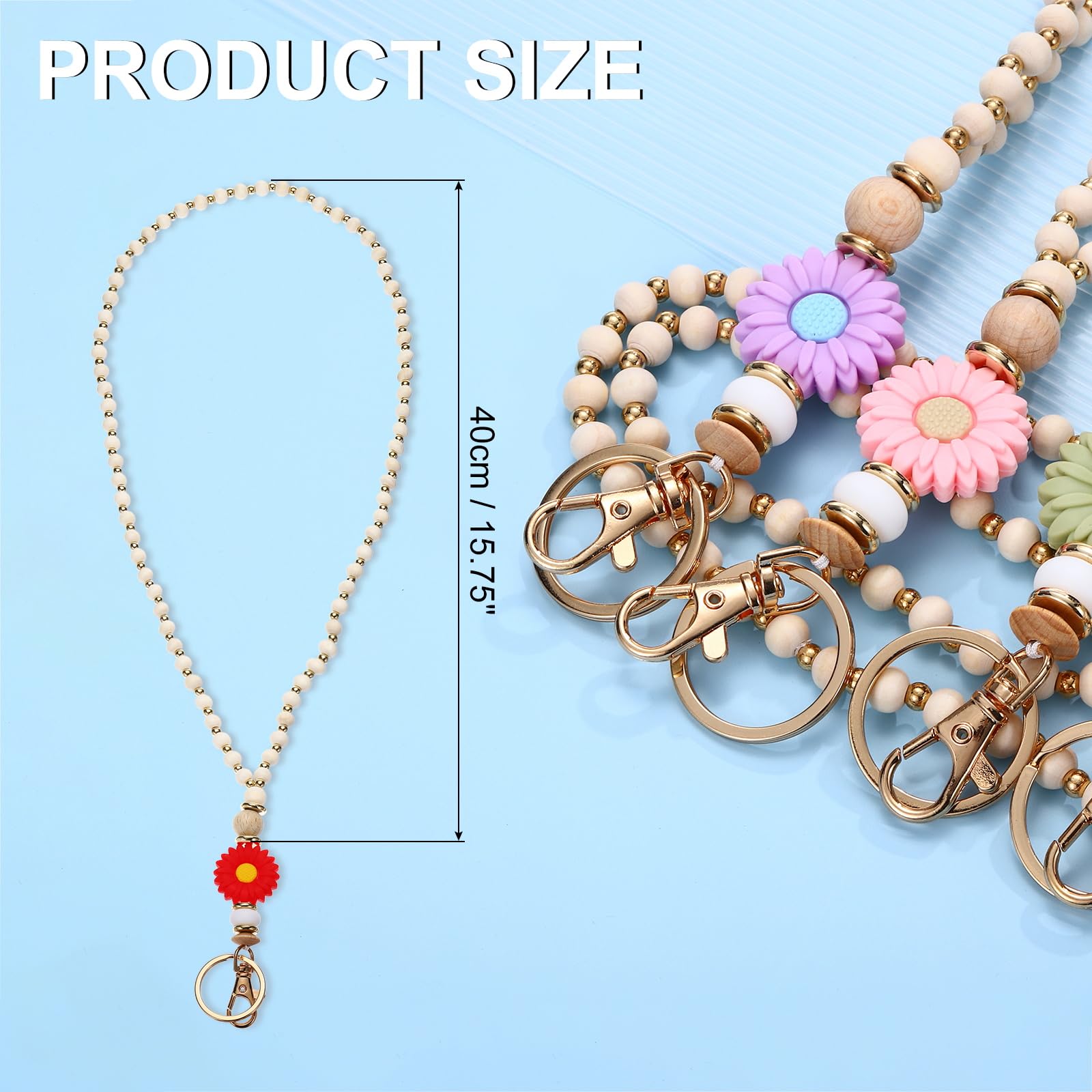 PATIKIL 80cm/31.5Inch Wood Beaded Lanyard - Image 2