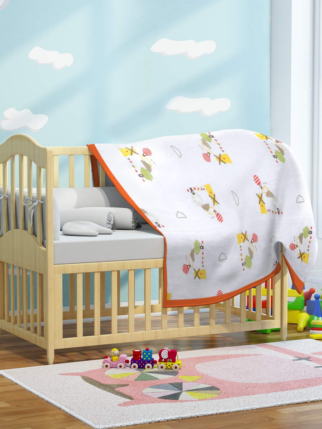 My Milestones 100% Cotton Muslin Baby Blanket - 4 Layered (43x43 inches) - Dutch Country Orange 1