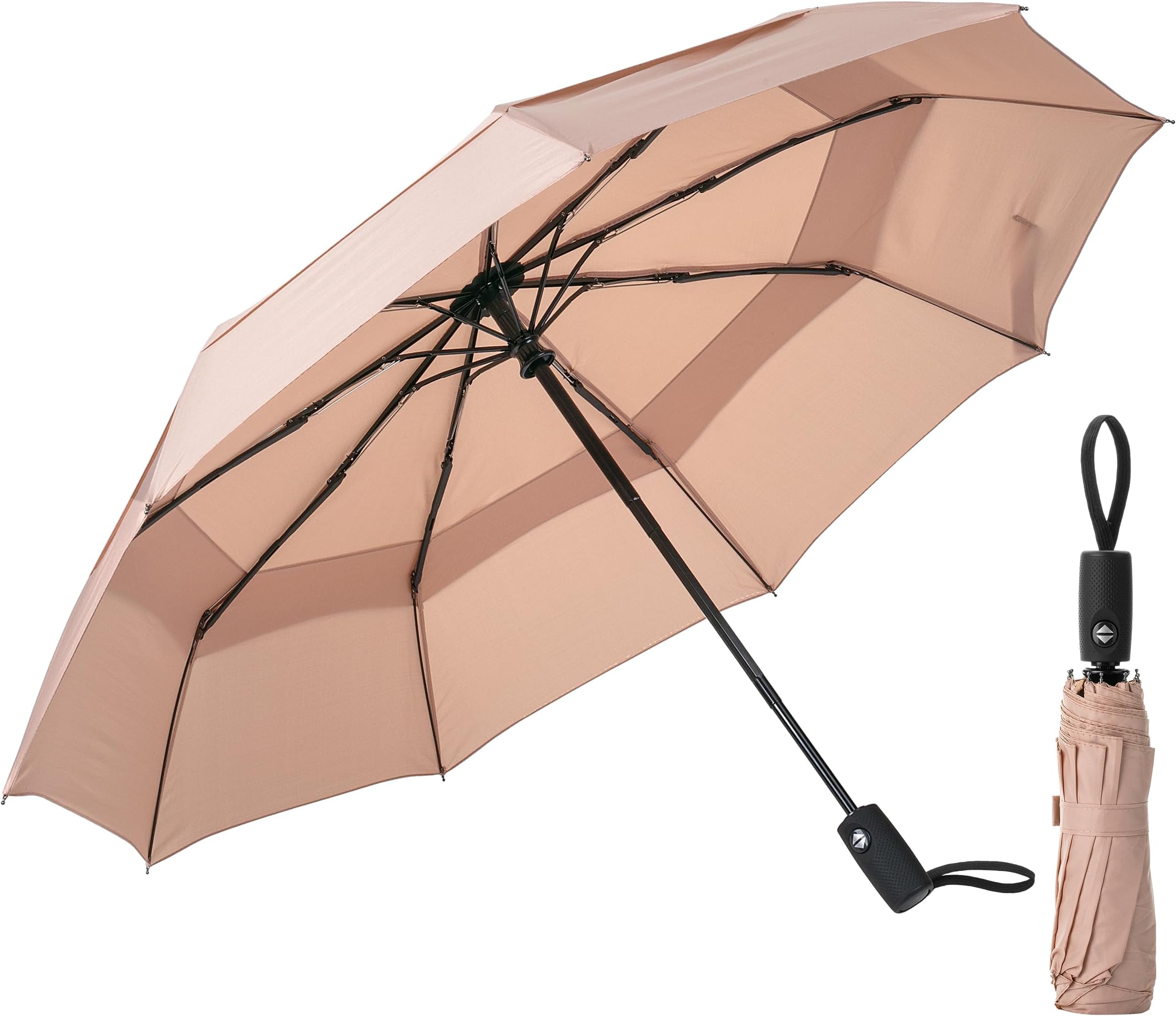 Windproof Travel Umbrella, Automatic Umbrellas for Rain, Compact