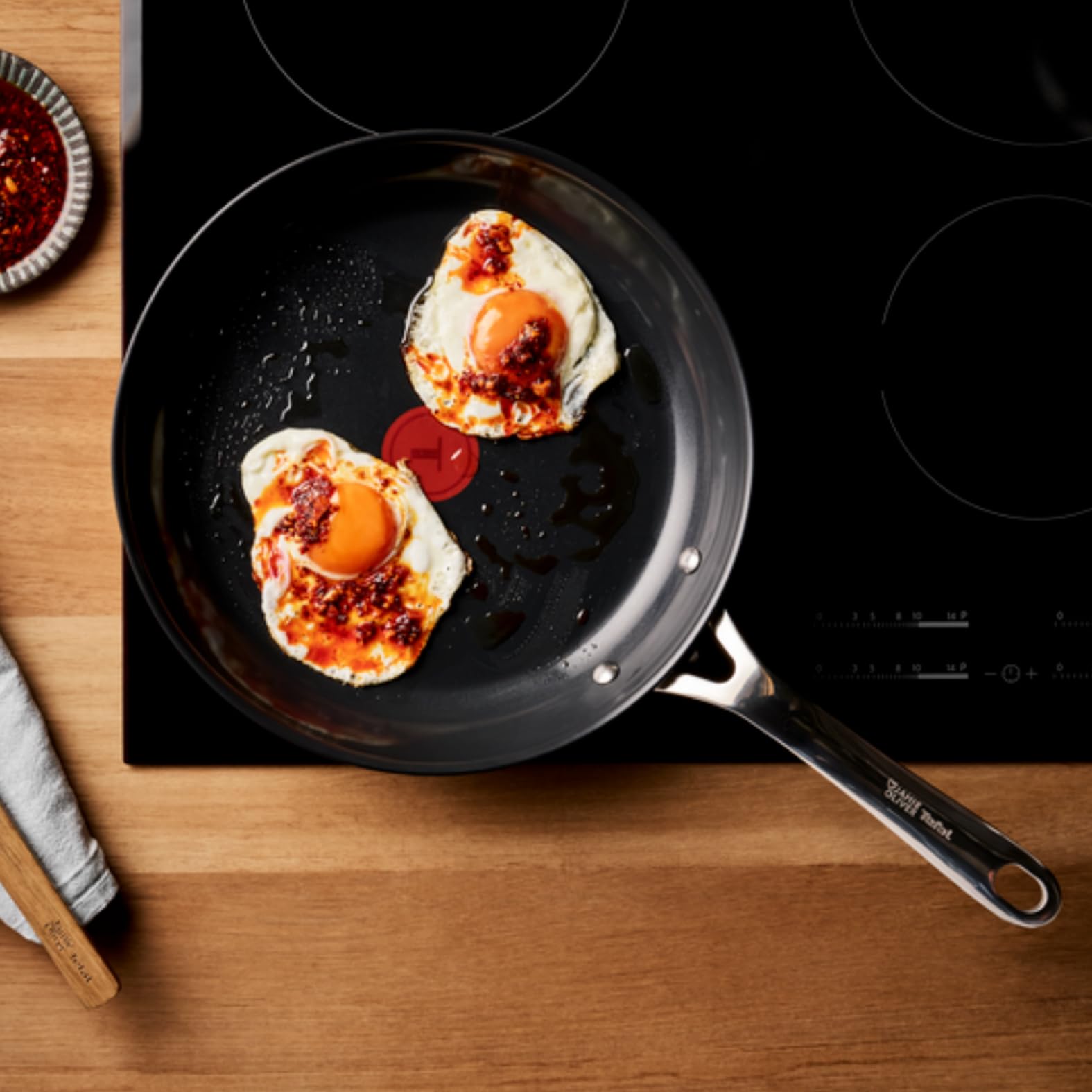 TEFAL H880S234 Jamie Oliver patelnia 28 cm stal nierdzewna powłoka ceramiczna nieprzywierająca Thermo Signal