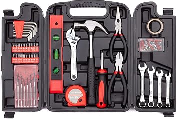 CARTMAN 136Piece Tool Set General Household Hand Tool Kit with Plastic Toolbox Storage Case