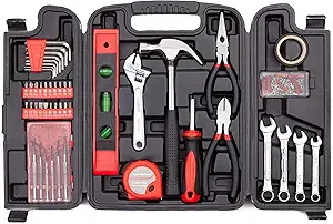 CARTMAN 136Piece Tool Set General Household Hand Tool Kit with Plastic Toolbox Storage Case