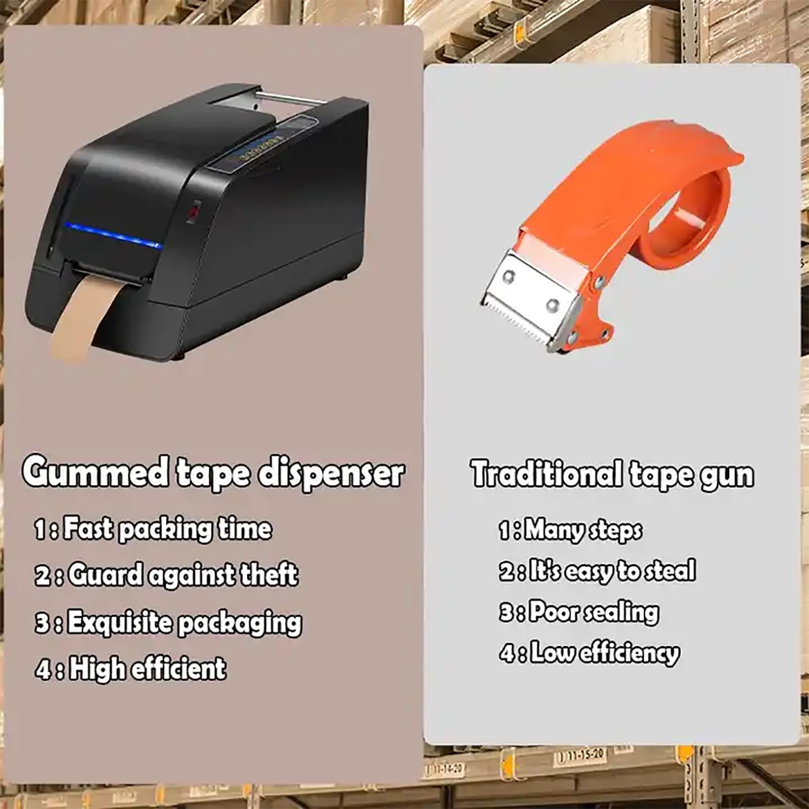 Distributeur automatique de ruban adhésif en papier kraft électronique avec module de chauffage pour expédition express, largeur maximale de 8 cm, idéal pour l'emballage et l'expédition
