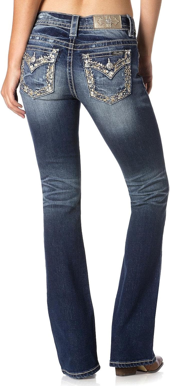Floral Embroidered Boot Cut Denim Jean 