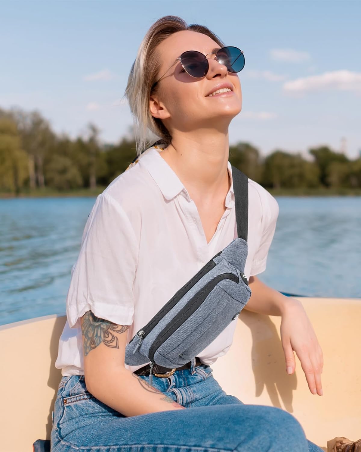 WATERFLY Fanny Pack Waist Bag: Small Hip Pouch Bum Bag Fannie Pack Phanny Fannypack Waistpack Bumbag Beltbag Sport Slim Fashionable for Jogging Hiking Hiker Woman Man - Image 7