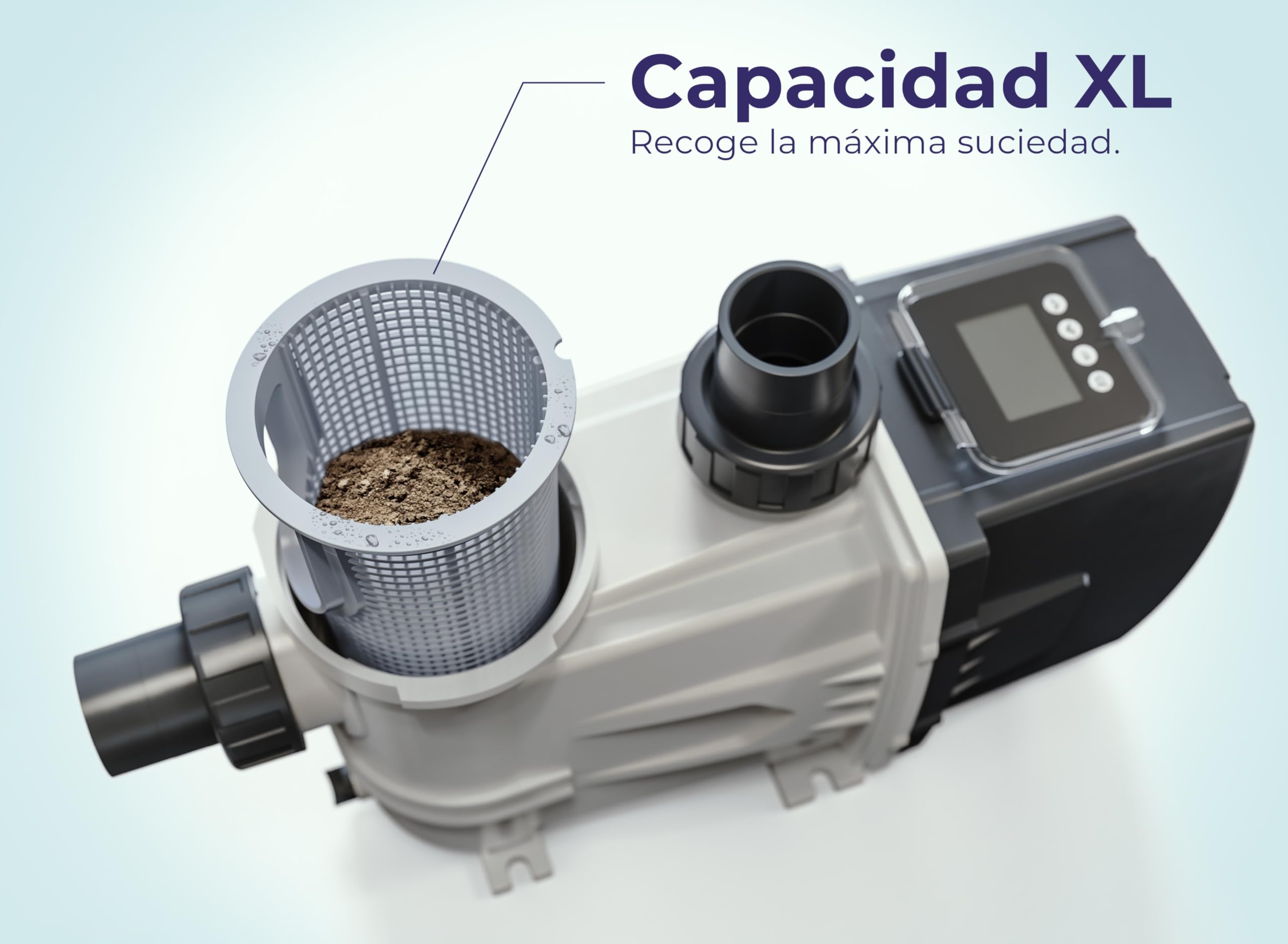 Bomba para Piscina de Velocidad Variable para Piscinas con un volumen de hasta 65m3. 750 W de Potencia y 4 Velocidades - Gre VSG75