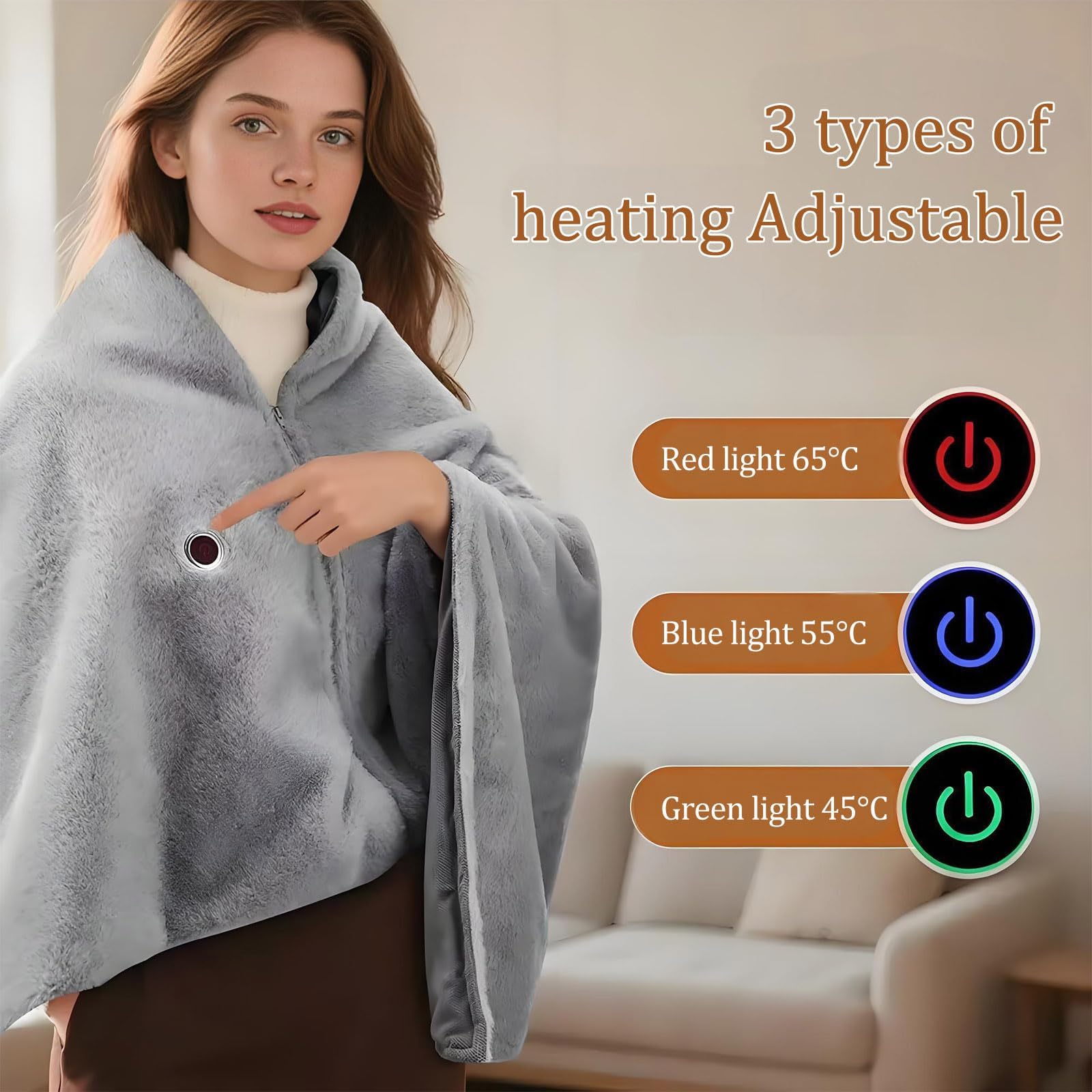 Coperta Termica Elettrica, Spegnimento Auto 2H | Lavabile in lavatrice, adatto all'uso domestico, è il per la famiglia