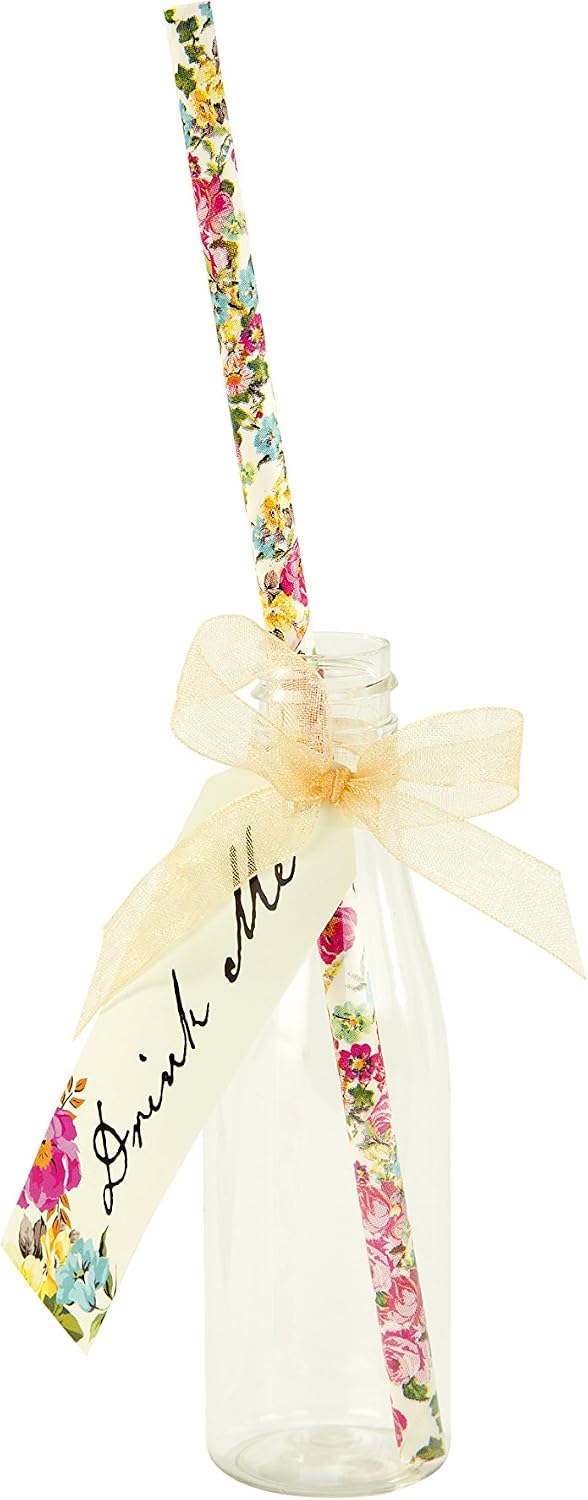 Talking Tables Alice In Wonderland Drinking Bottles With Cute Tags & Paper Straws Great For Mad Hatter Themed Tea Party, Mothers Table Decorations Birthday Party Baby Shower