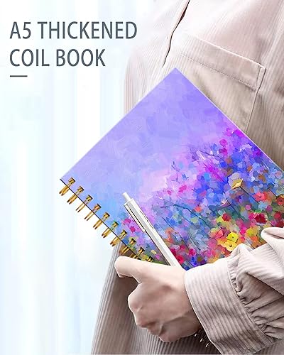 Miniatura 9 de iampanda Cuaderno de diario en espiral, encuadernación fuerte de doble alambre con papel de primera calidad para niñas y mujeres, 60 hojas de flores