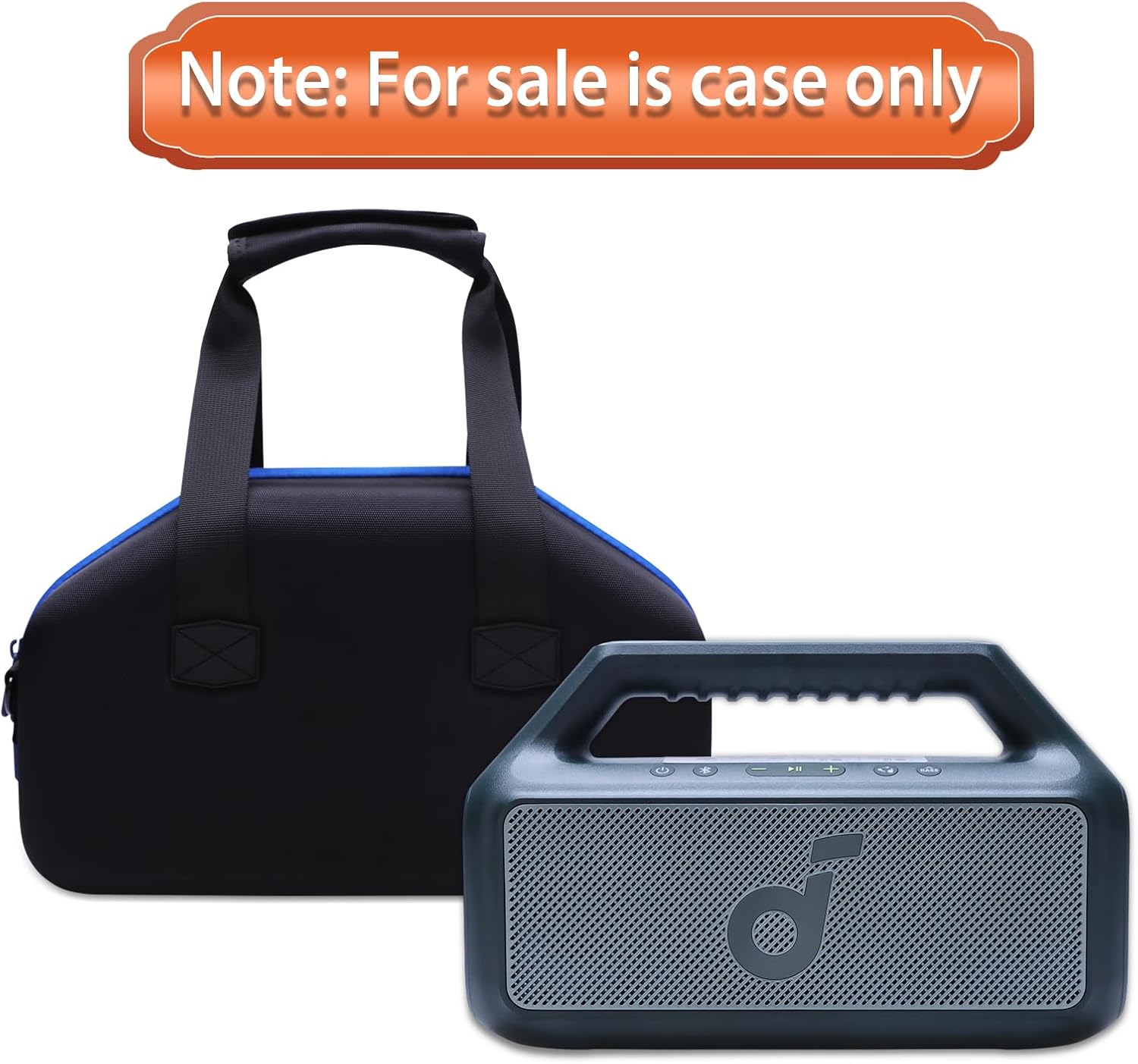 LTGEM Case Compatible with Soundcore Boom 2 by Anker Portable Speaker, Black+Blue Trim
