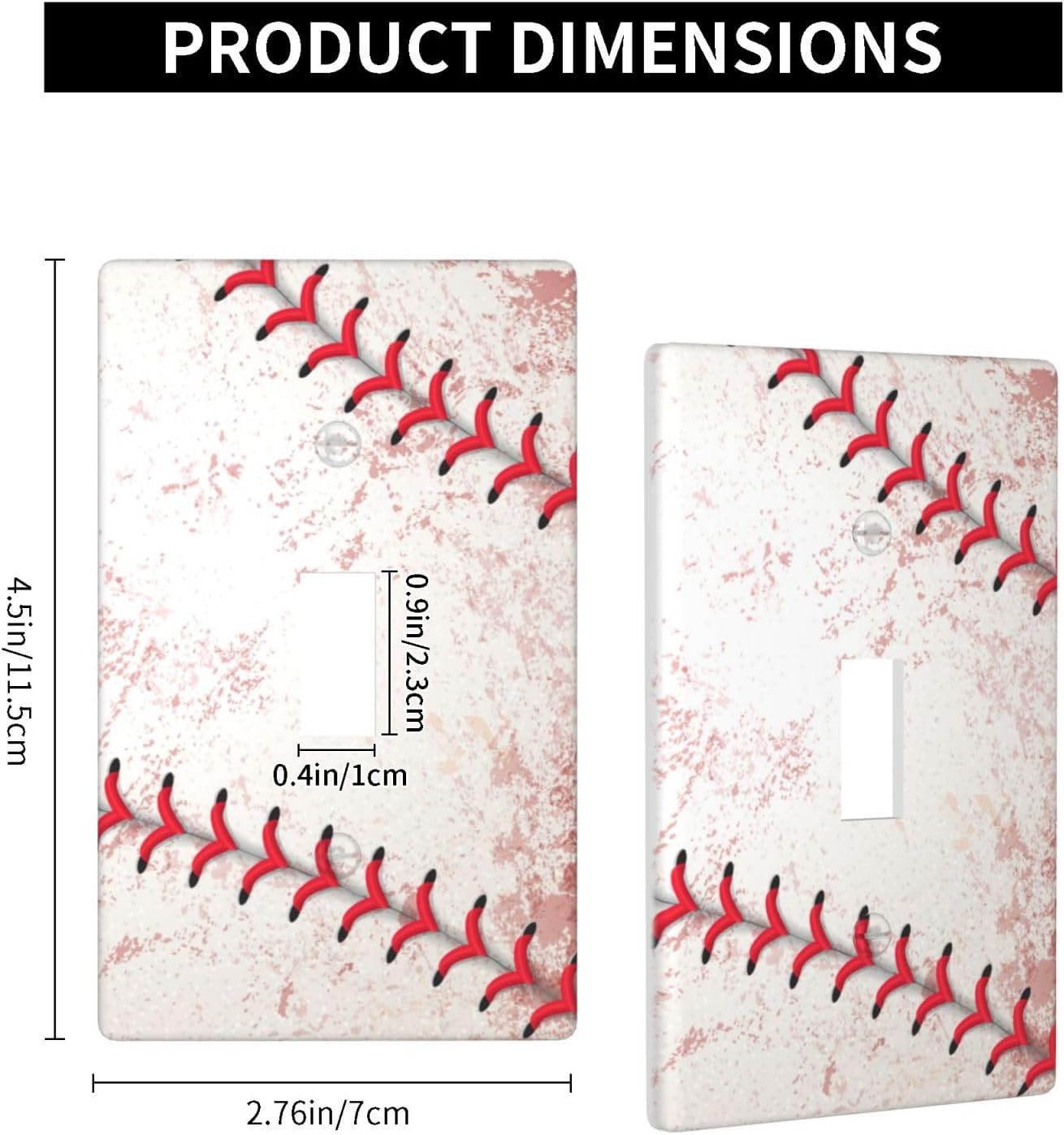 Vintage Baseball Sports Light Switch Cover Decorative Single Toggle 1 Gang Wall Plate Board Wallplates For Teens Boy Room Farmhouse Bedroom Bathroom Art Decor