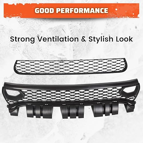 Miniatura 22 de ECOTRIC Conjunto de parrilla delantera inferior compatible con Dodge Charger SRT Scat Pack Daytona Mesh Grill Guard 2015-2023 (Lower)