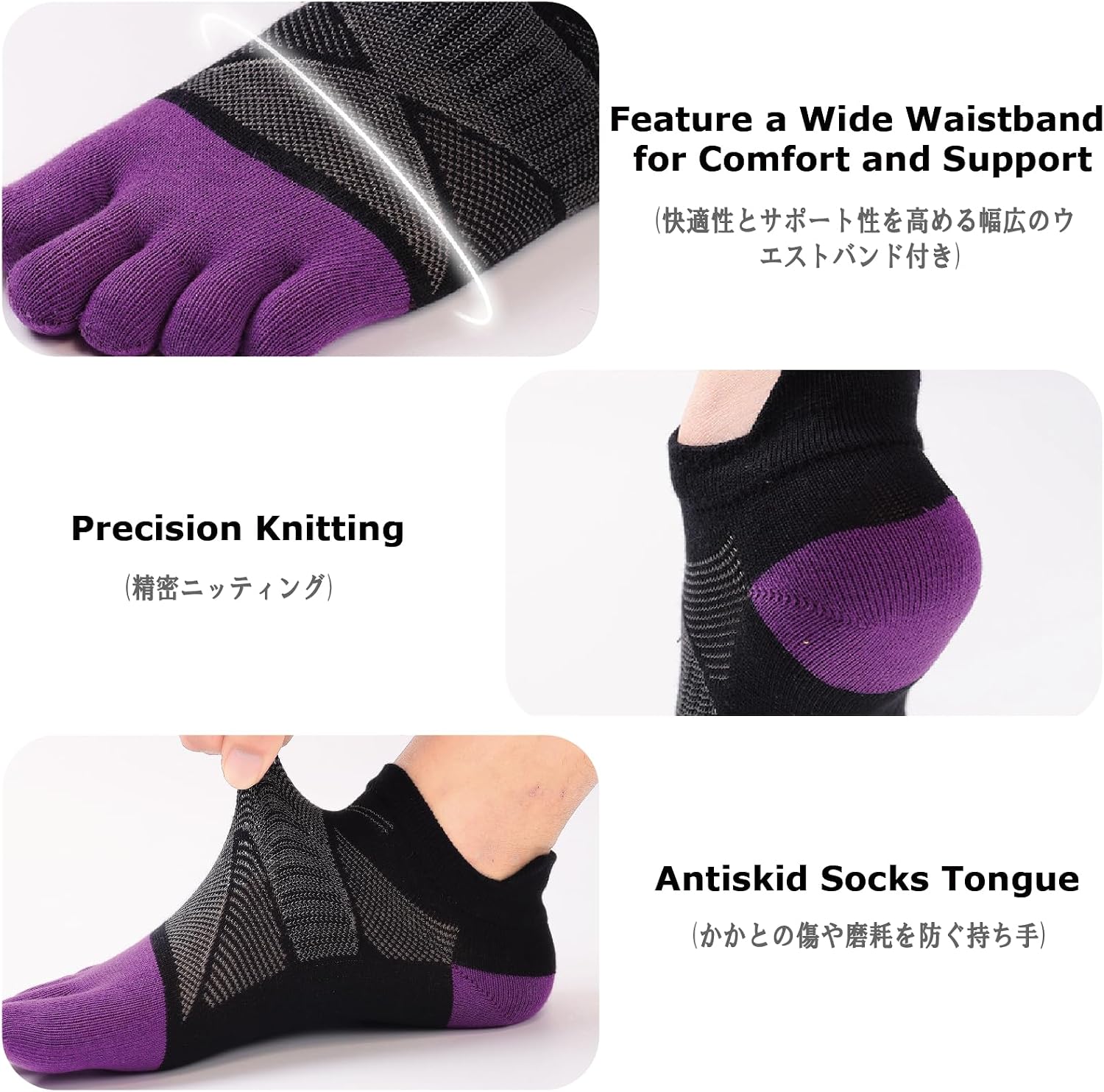 YAPJEB Toe Socks for Men and Women Five Finger High Performance Running Socks Coolmax Athletic Toe Socks for Men and Women