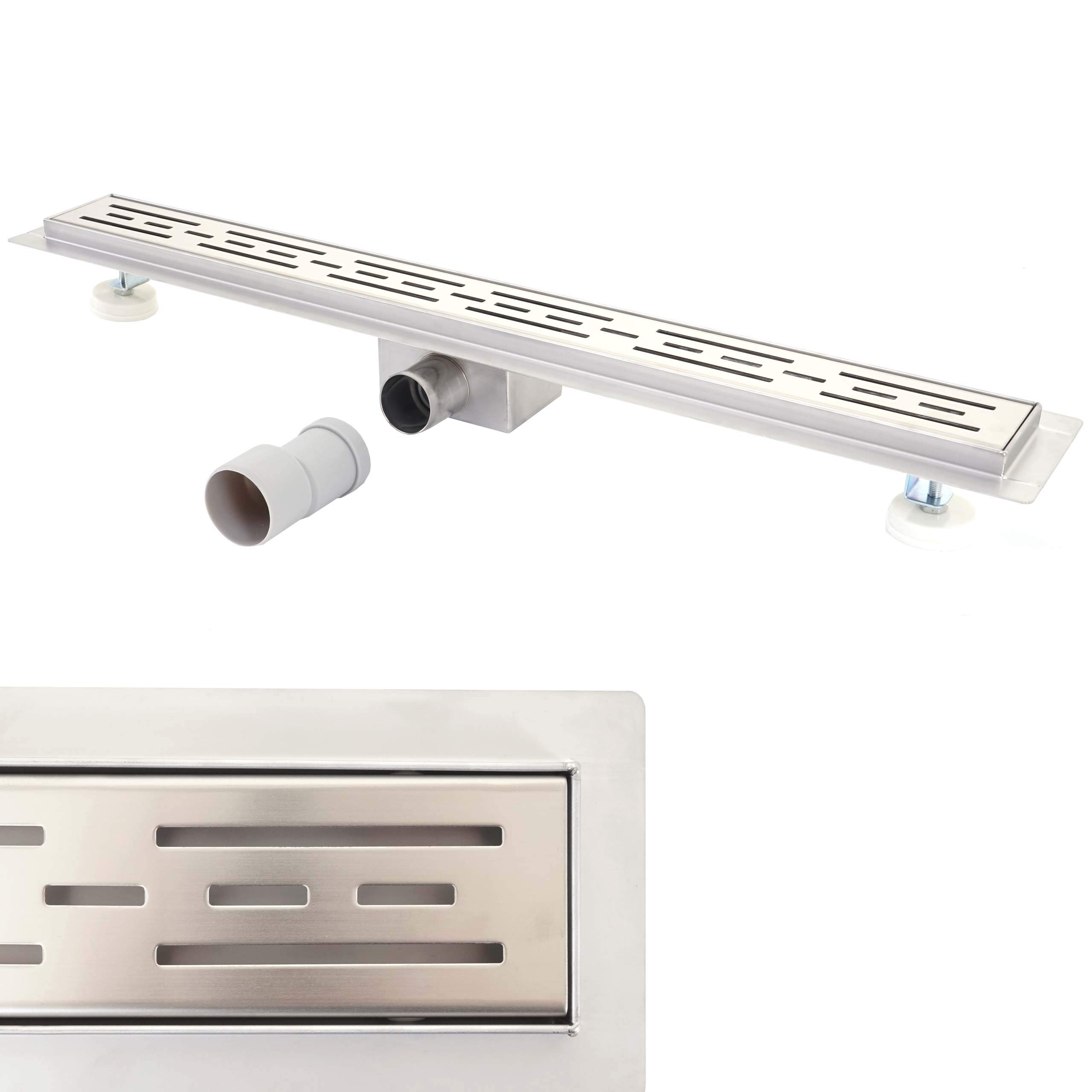 Mendler HWC-D94a - Canaleta para desagüe de ducha (sifón de acero inoxidable, 50-120 cm)