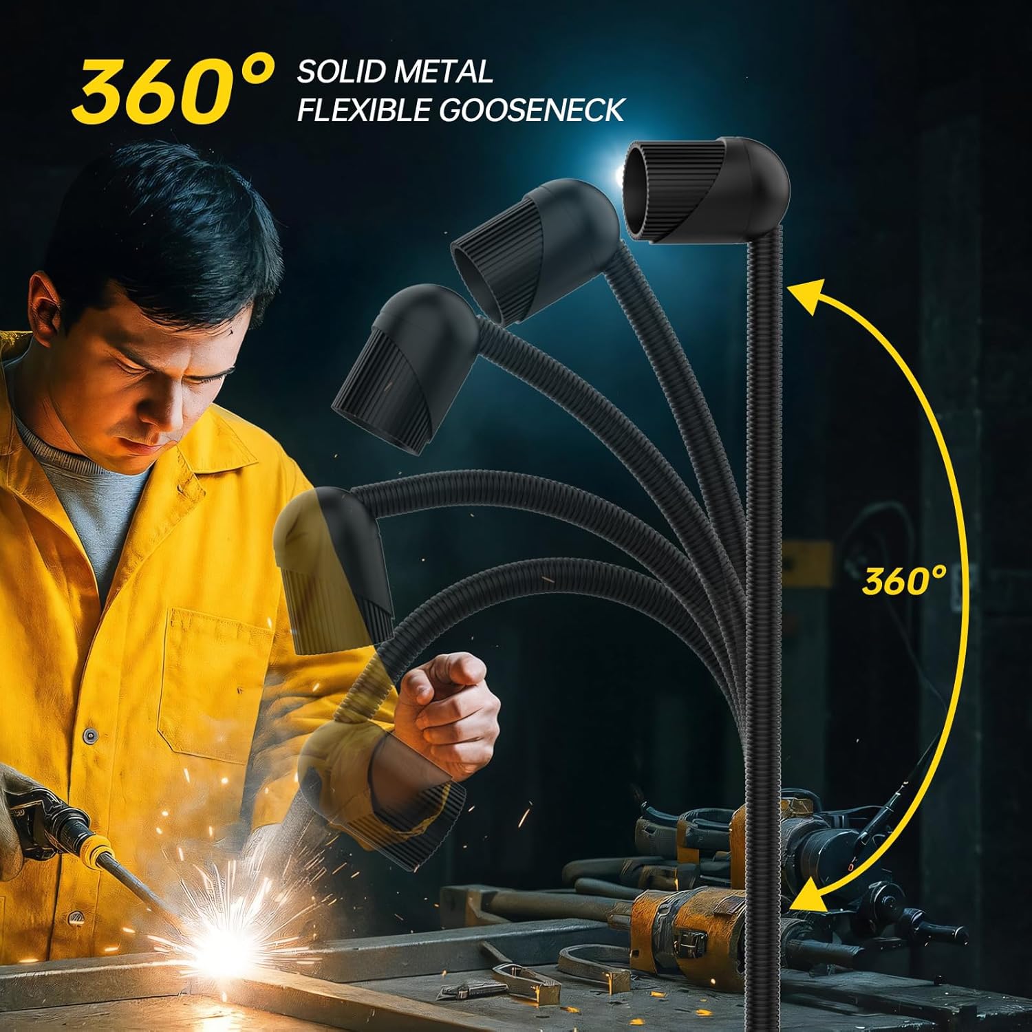 New Machine Work Light, 18W Lathe Machine Light, 2160 Lumens Flexible Work Light for CNC Milling Machine Drill Press Lighting (Fixed Base