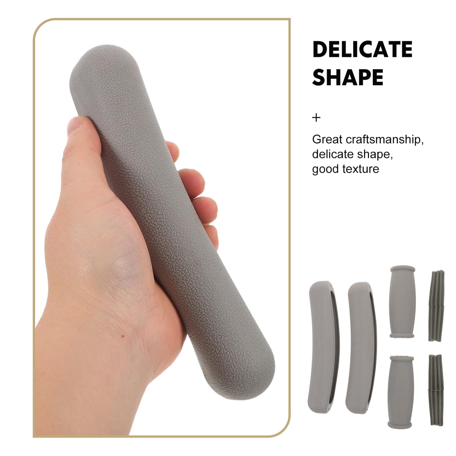 Almohadillas de Repuesto para Muletas Axilares 6 Piezas, Fundas Ergonómicas de Goma Antideslizantes en Color Gris Empuñadura y Cojines para Soporte y Comodidad en Rehabilitación