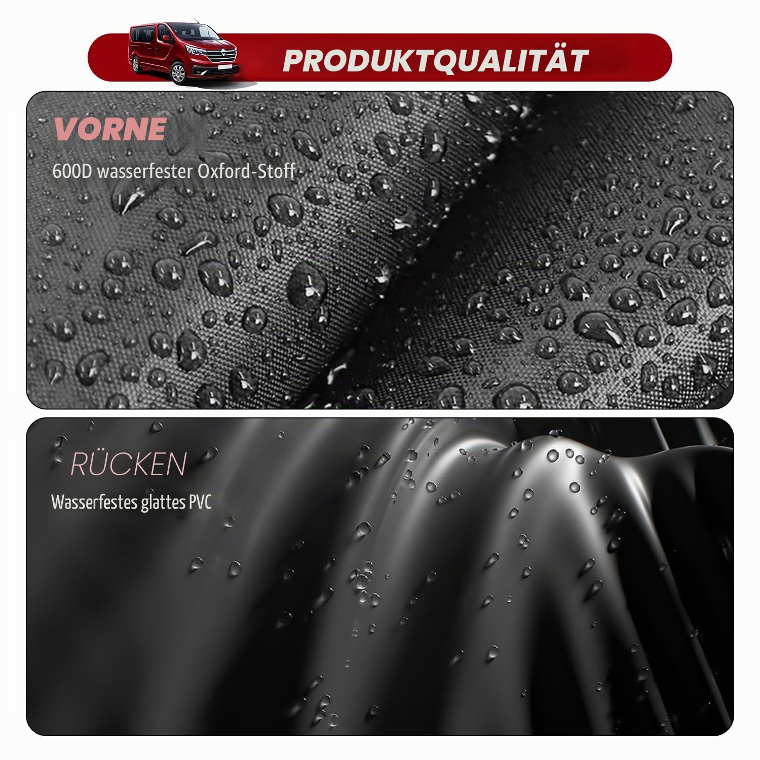Sonnenschutz für Renault Trafic 2014-2023 Frontscheibe Wrap Abdeckung, 600D Oxford Stoff Verdunkelung Wasserdicht Auto Windschutzscheibe Abdeckung Block UV Frostschutz Wetterfest Schutz