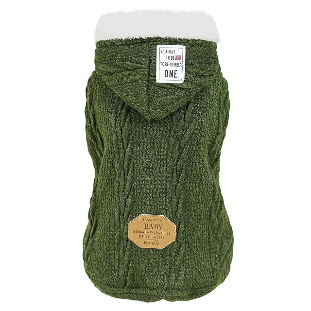 Suéter para Perros Ropa Sudadera con Capucha Suéter de Lana Gorra Invierno Cálido Suéter de Cuello Alto…