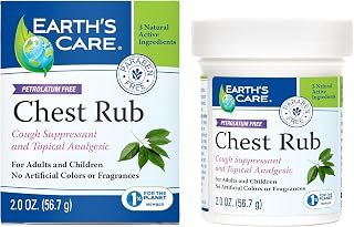 Earth's Care Petrolatum Free Chest Rub, Cough Suppressant and Topical Analgesic, 2.0 OZ