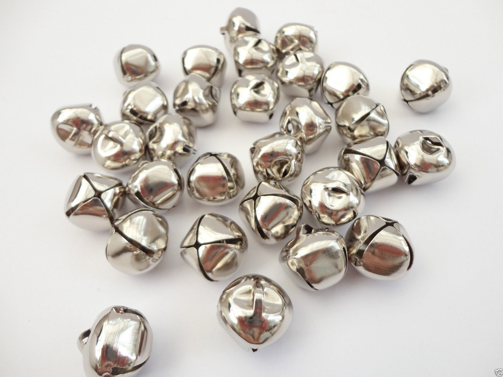 20mm Silver Jingle Bells - 50 Pack