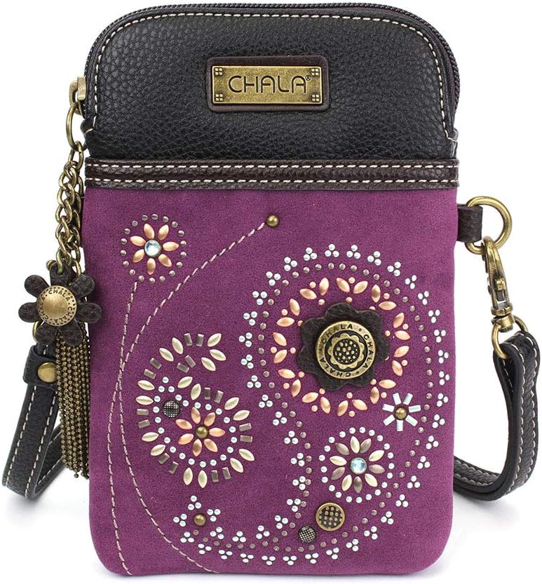 CHALA Dazzled Cellphone Crossbody Handbags for Women -Multicolored (Dazzled Purple Paisley)