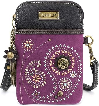 CHALA Dazzled Cell Phone Crossbody Purse-Women PU Leather Multicolor Handbag with Adjustable Strap