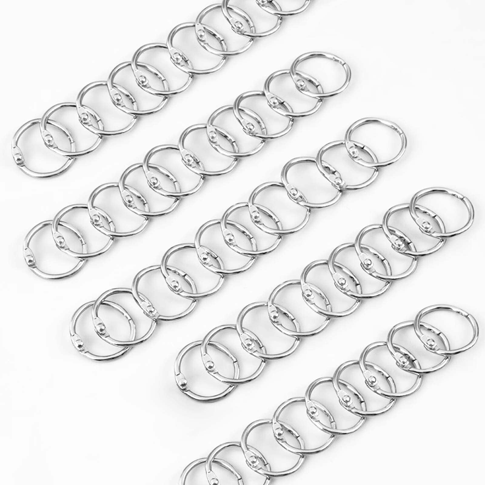 50 Pièces Anneaux de Reliure,Anneaux Articulés,Anneau Metallique,50mm Anneau Classeur Metal,Métalliques Articulés de Reliure Anneau de Rideau,Anneaux Reliure pour Le Bureau et La Maison
