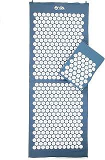Bodhi VITAL Akupressurmatten-Set XL | Massagematte & Kissen inkl. Tasche | Nadelkissen zur Selbstmassage | Entspannungsmatte gegen Nacken und Rückenschmerzen | Fakirmatte für zu Hause | blau